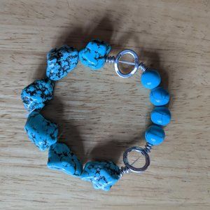 Handmade Semi-Precious Stone Beaded Stretch Bracelet (7/24)
